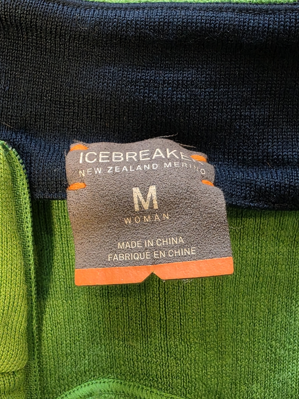 Icebreaker Green and Navy Women's Half-Zip Hoodie - Picture 2 of 3